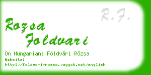 rozsa foldvari business card