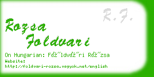 rozsa foldvari business card